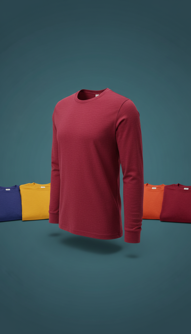 MISBRAND demo men's premium long sleeve T-shirt - Heather Burgundy